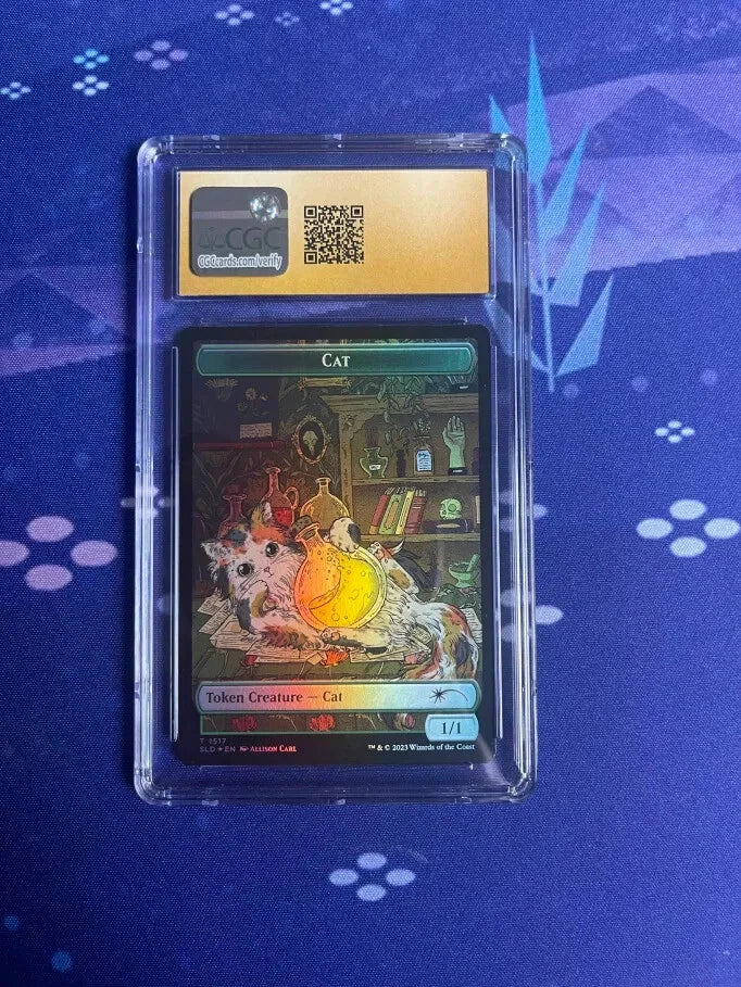 Dog & Cat Token FOIL MTG | SLD: Raining Cats & Dogs| CGC | Pristine 10 | POP 3!
